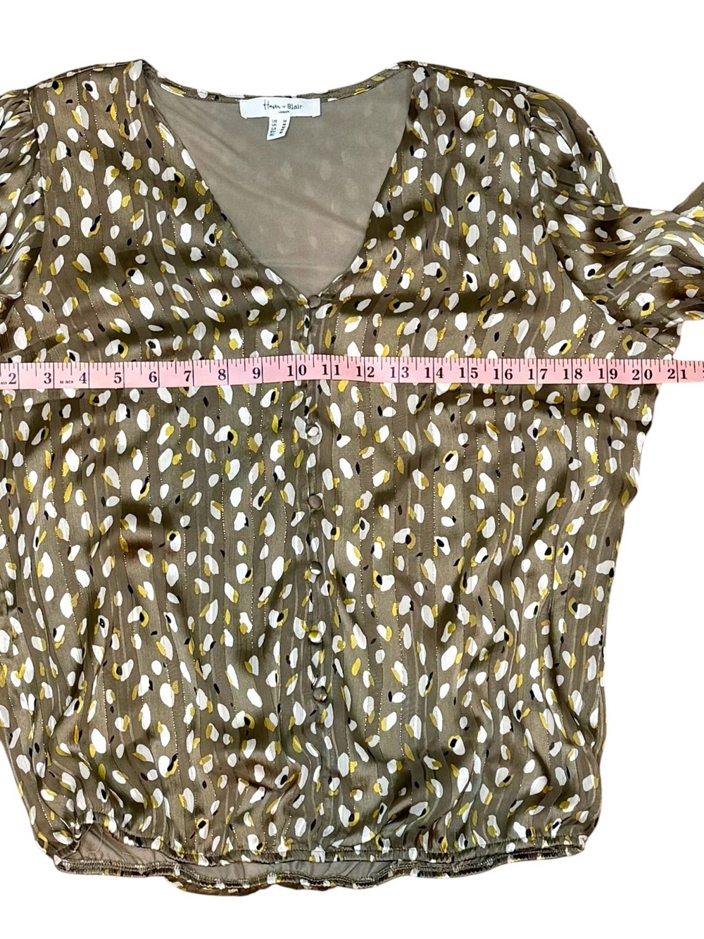 Haver & Blair London Printed 3/4 Sleeve Blouse Size M - Picture 10 of 11